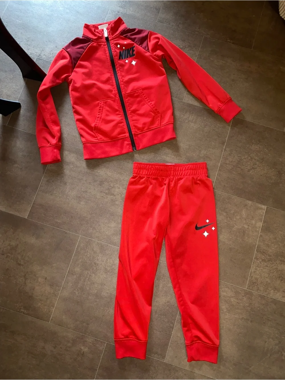 Boys Nike Red Jacket and Pants Set